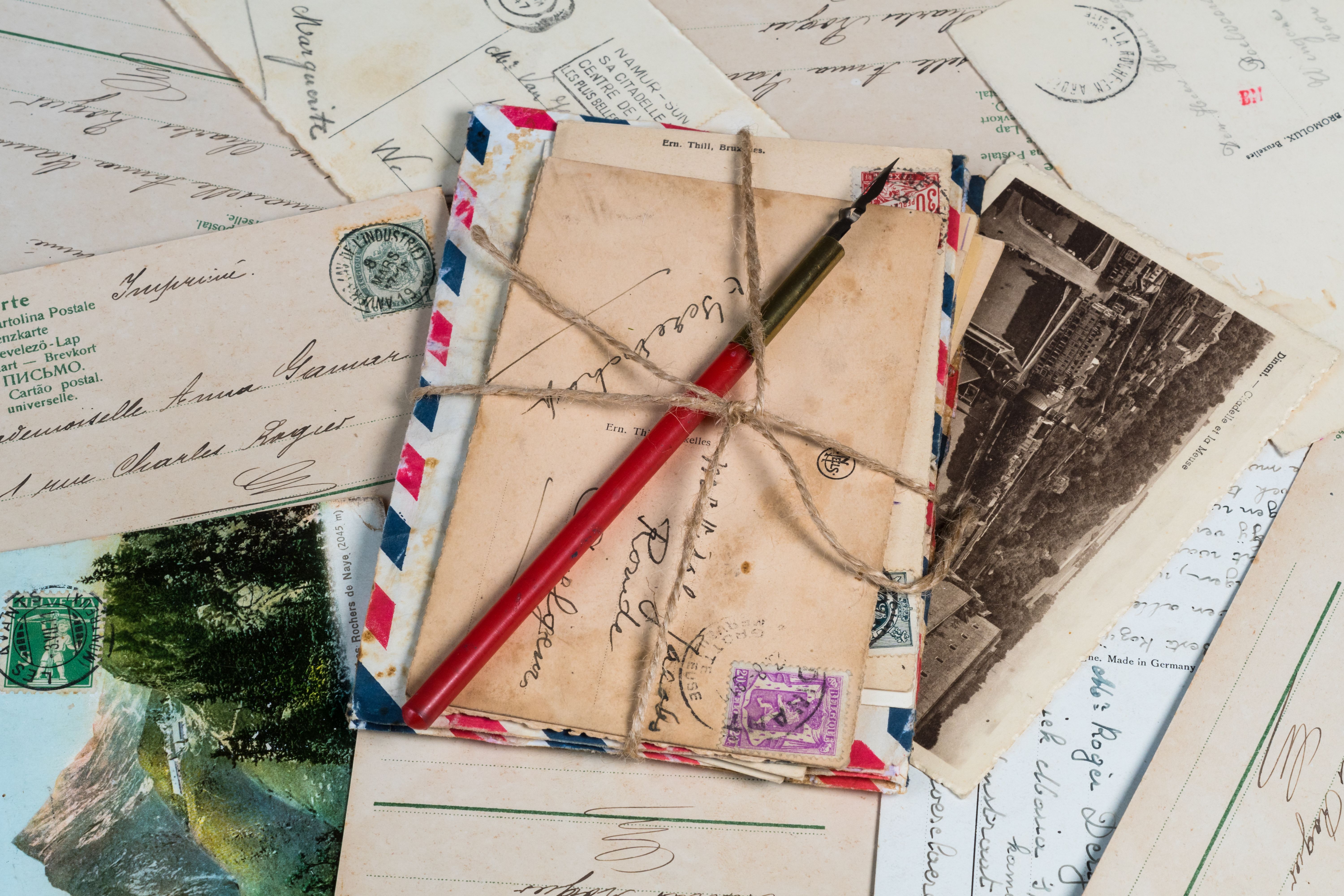 Letters and postcards ready to travel
